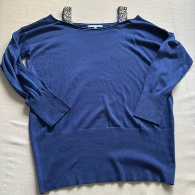 Antonio Melani Connie Royal Blue Sweater Size L | Wool Blend Knit Top - Image 1 of 4