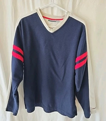 Sudadera polar vintage Hurley cuello en V para hombre talla L roja blanca azul Y2K  Foto 1 de 4