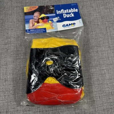 "El pato inflable Derby de gran tamaño divertido juguete inflable para piscina de 18"" ¡RARO! Foto 1 de 4