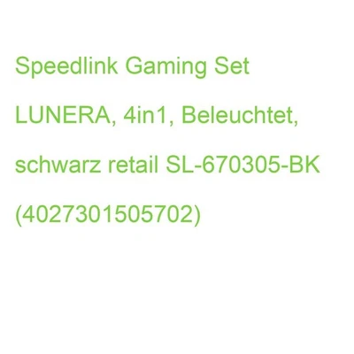 Speedlink Gaming Set LUNERA, 4in1, Beleuchtet, schwarz retail SL-670305-BK (4027 - Bild 1 von 2