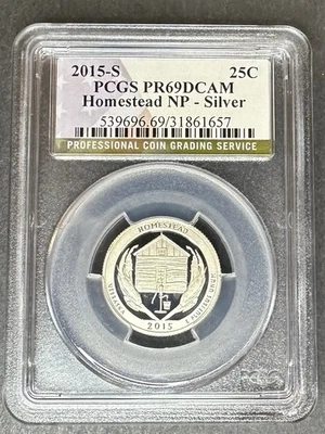 2015-S Silver Proof Homestead 25c PCGS PR-69 DCAM, Buy 3 Items Get $5 Off - Image 1 of 2
