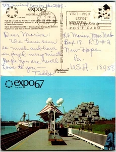 Expo '67 Habitat & River View Postcard - Handwritten '67 - Picture 1 of 1
