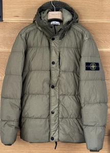 Stone Island Men’s Green Garment Dyed Crinkle Reps Ny Down Jacket Size XXL - Picture 1 of 13