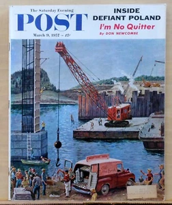 Saturday Evening Post - March 9, 1957 - Ben Prins cover - Dodgers Don Newcombe - Picture 1 of 2