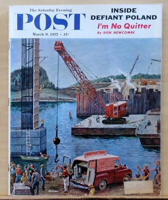 Saturday Evening Post - March 9, 1957 - Ben Prins cover - Dodgers Don Newcombe - Image 1 of 2