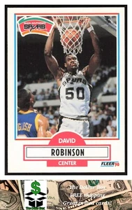 1990-91 Fleer #172 David Robinson - San Antonio Spurs - Picture 1 of 2