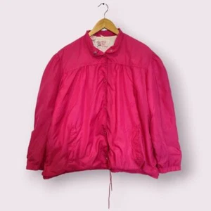 Vintage Haband For Her Windbreaker Jacket Women's XL Hot Pink Lined Pockets - Picture 1 of 8