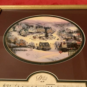 1997 THOMAS KINKADE Framed ST NICHOLAS CIRCLE DECK THE HALLS Accent Print W/COA - Picture 1 of 3