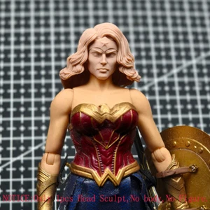 Blank 1/12 Scale The Retro Wonder Woman Head Sculpt Unpainted Fit 6" ML Figure - Picture 1 of 4
