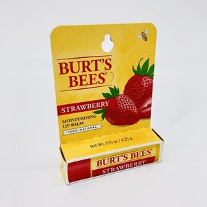 Burt's Bees Strawberry Moisturizing Lip Balm 0.15 oz 100% Natural - Picture 1 of 2