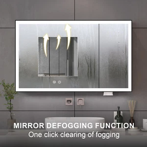 Armadietto Medicinale Specchiato LED da Parete Illuminato Bagno Portaoggetti Organizer - Foto 1 di 11