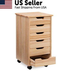 Rolling 6 Drawer Storage Cart Cabinet Organizer Wheels Office Home Utility Carts - Picture 1 of 19