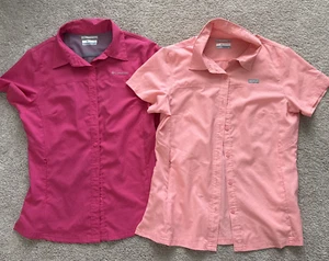 2 Columbia Omni-Sombra Protección Solar Abotonada Top Camisa Manga Corta Pequeña - Imagen 1 de 8