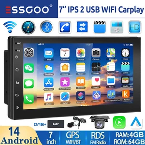 4+64G DAB+ Autoradio Android 14 Carplay GPS NAVI RDS Bluetooth +Mik Kamera 2 DIN - Bild 1 von 14