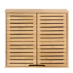 Bathroom Cabinet Wall Mounted Over-The-Toilet Storage Organizer Bamboo 2 Tier - Picture 1 of 9