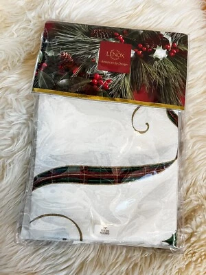 Lenox Holiday Nouveau Ribbon Multi Color Round 70" Tablecloth New Opened Package - Image 1 of 4