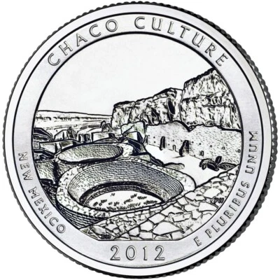 2012 D Chaco Culture  NP Quarter. ATB Series Uncirculated From US Mint roll. - Image 1 of 3