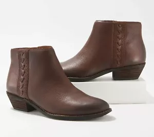 Zodiac Leather braided detail Side-Zip Booties Ankle Boot - Morrisey $90 CHOICE - Picture 1 of 6