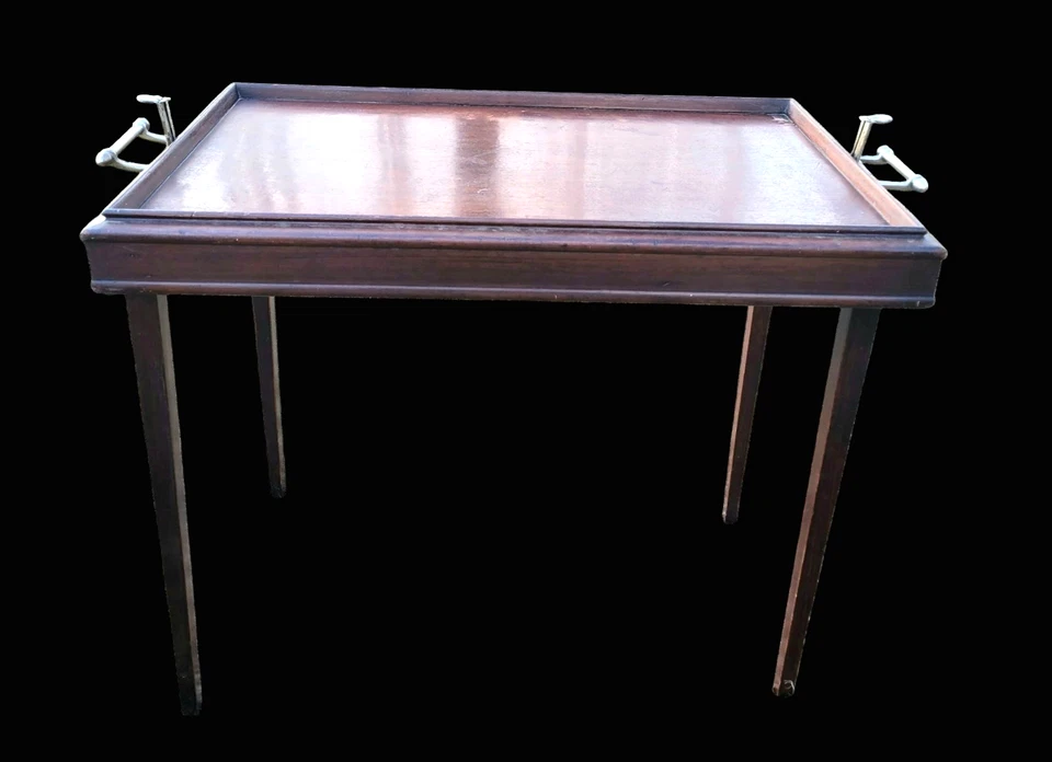 Raro R. R. Scheibe Convertible Mesa-Bandeja Níquel Latón Herrajes Patentados 1926 Foto 1 de 4