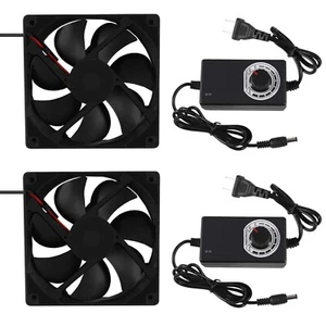 120Mm X 25Mm 110V 220V AC Powered Cooling Fan with Speed Controller Pack of 2 - Picture 1 of 7