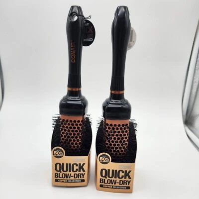 Conair Quick Blow-Dry Thermal Square Hairbrush Set Of 2 NEW - Image 1 of 3