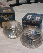 1930s 1940s 1950s NOS GUIDE T-3 POWERBEAM HEADLIGHTS PAIR CHEVY OLDS BUICK GM 6V