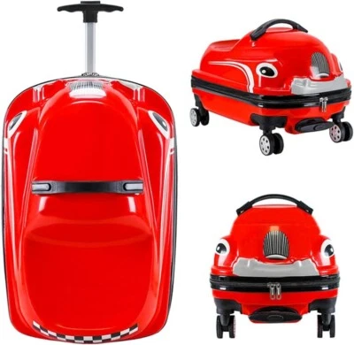 20 Inch Kids Rolling Luggage Ridable, Kids Ride-on Travel Suitcase, Red - Image 1 of 4