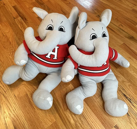 University of Alabama Crimson Tide Elephant “Big AL” Mascot Large Plush LOT OF 2 Cover