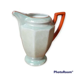 Vintage Made in Czechoslovakia White Luster Iridescent PALT Creamer Matte Orange - Picture 1 of 8