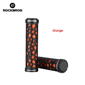 ROCKBROS Cycling Double Lock Handlebar Grips Anti Skid Rubber Bike Grips Orange - Picture 1 of 7
