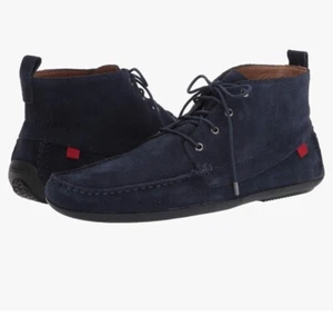 Marc Jacobs Navy Leather Lace Up Hi Top Boot  SoHo  Men’s Sz 8.5 New In Box - Picture 1 of 7