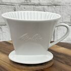 MELITTA Pour Over Ceramic Coffee Brewer Filter White Porcelain 1 Hole Single Cup