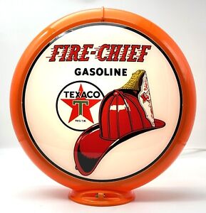 TEXACO FIRE CHIEF 13.5" Gas Pump Globe - SHIPS FULLY ASSEMBLED! MADE IN THE USA!