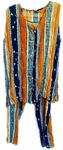 Conjunto de top y pantalón sin mangas Point Eleven naranja y azul - Imagen 1 de 6