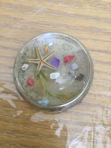 Vintage Glass Paper Weight Ocean Floor Theme - Bild 1 von 5