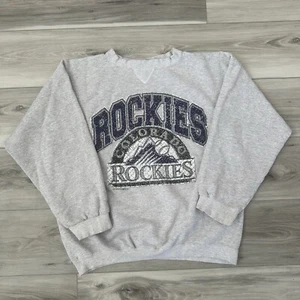 Vintage 1999 Colorado Rockies Graphic Sweatshirt Vintage MLB Baseball 90s M/L - Picture 1 of 7