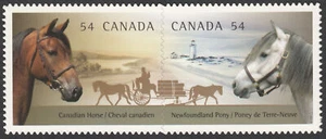 DIE CUT= CANADIAN HORSES = Se-tenant pair Canada 2009 #2330i MNH - Picture 1 of 1