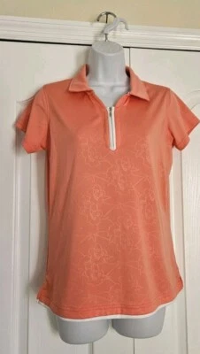 Camisa polo de golf con estampado floral Pebble Beach para mujer talla mediana Foto 1 de 4