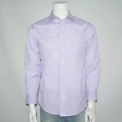 JOS A BANK Slim Fit Travel Tech Stretch Cotton Lavender  Dress Shirt 16 - 33 - Image 1 of 3