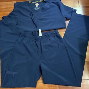 Dickies Eds Navy Stretchy Scrubs Xxs Top And Xs Tp Pants