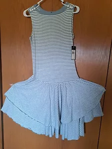 NWT, RALPH LAUREN, WOMEN, BLUE STRIPED, COTTON SUMMER DRESS, SIZE SMALL - Picture 1 of 6