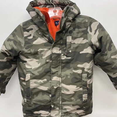 XS-4 Hooded & Lined Boys CAMO Jacket  w/removable Fleece Lining Children’s Place - Image 1 of 4