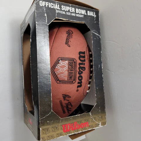 SUPER BOWL XXV 25 Authentic Wilson NFL Game Football NY Giants Buffalo Bills Cover