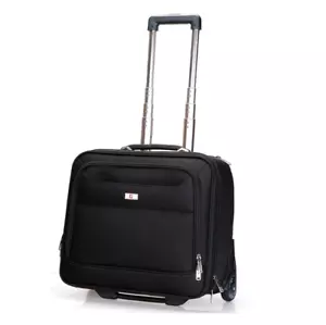 Swiss Briefcase Suitcase 15.6" Laptop & Tablet Rolling Tote SW9708E Black - Picture 1 of 8