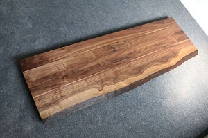 Waschtisch Tischplatte Platte Nussbaum Massiv Holz mit Baumkante NEU Leimholz - Bild 1 von 12