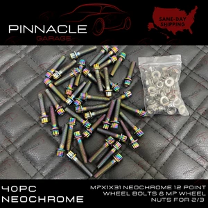 40 WHEEL ASSEMBLY BOLTS & NUTS FOR 2 / 3 PIECE WHEELS RIM 31mm M7 NeoChrome - Picture 1 of 2