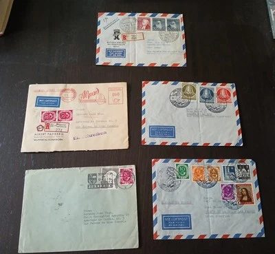 Cartas circuladas correo aéreo Alemania Años 50 - Imagen 1 de 4