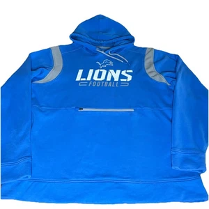 Fanatics Detroit Lions Football Hoodie Sweatshirt NFL Blue Zipper Men's XLT Tall - Picture 1 of 9