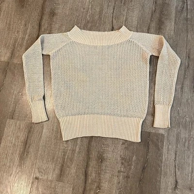 Suéter Metálico Tejido Newport News Años 90 Beige Mujer’s XL Foto 1 de 4
