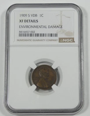 NGC Authentic 1909-S VDB Lincoln/Wheat Ears reverse Cent XF Details - Image 1 of 4
